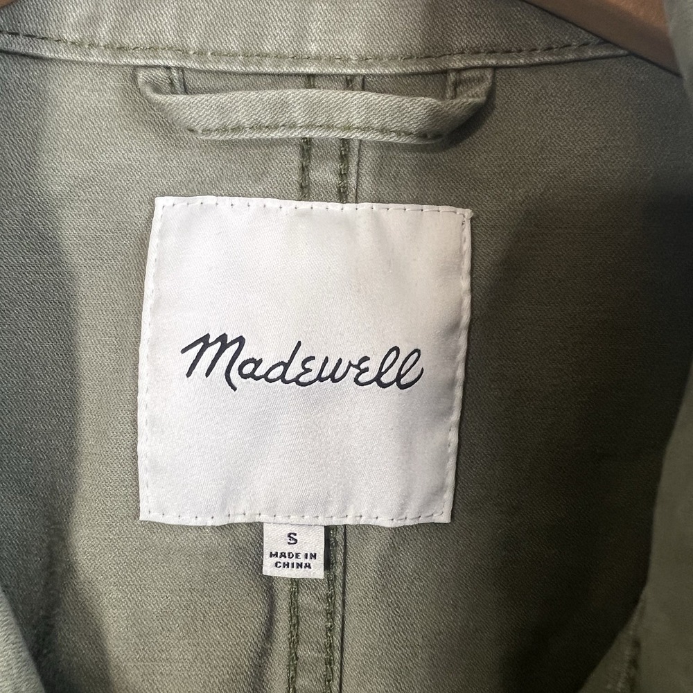 Madewell Passage Utility Jacket Women's Size Small Army Green Full Zip Pockets - Picture 8 of 12